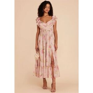 Birdy Grey Pink Floral Midi Dress